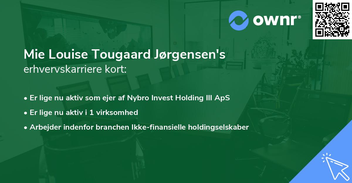 Mie Louise Tougaard Jørgensen's erhvervskarriere kort