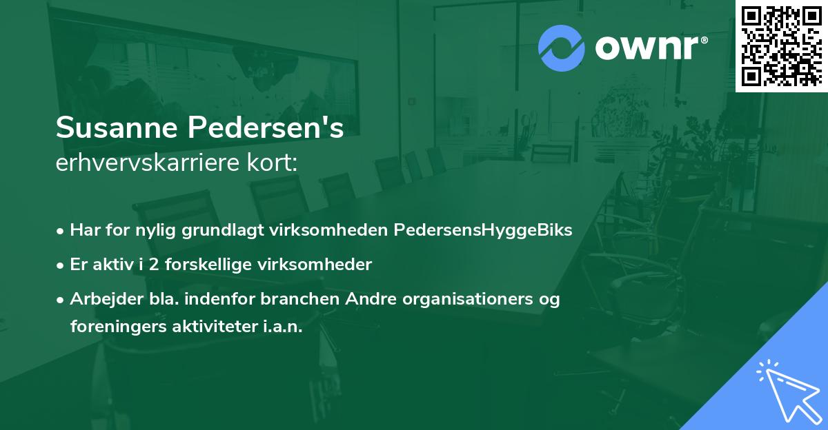 Susanne Pedersen's erhvervskarriere kort