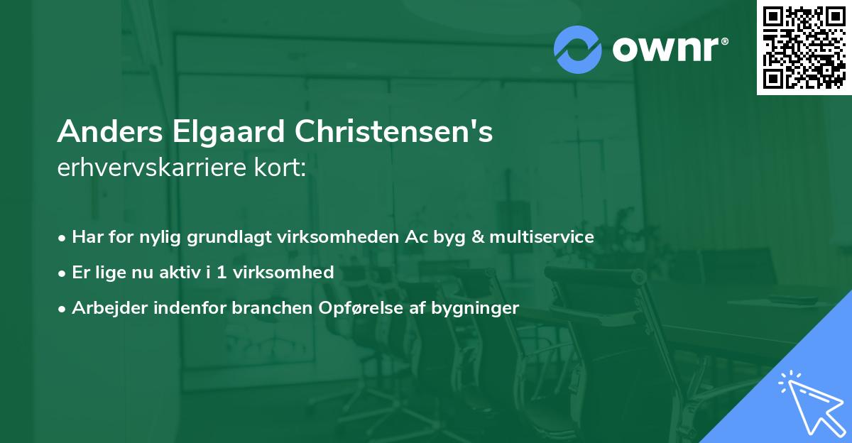 Anders Elgaard Christensen's erhvervskarriere kort