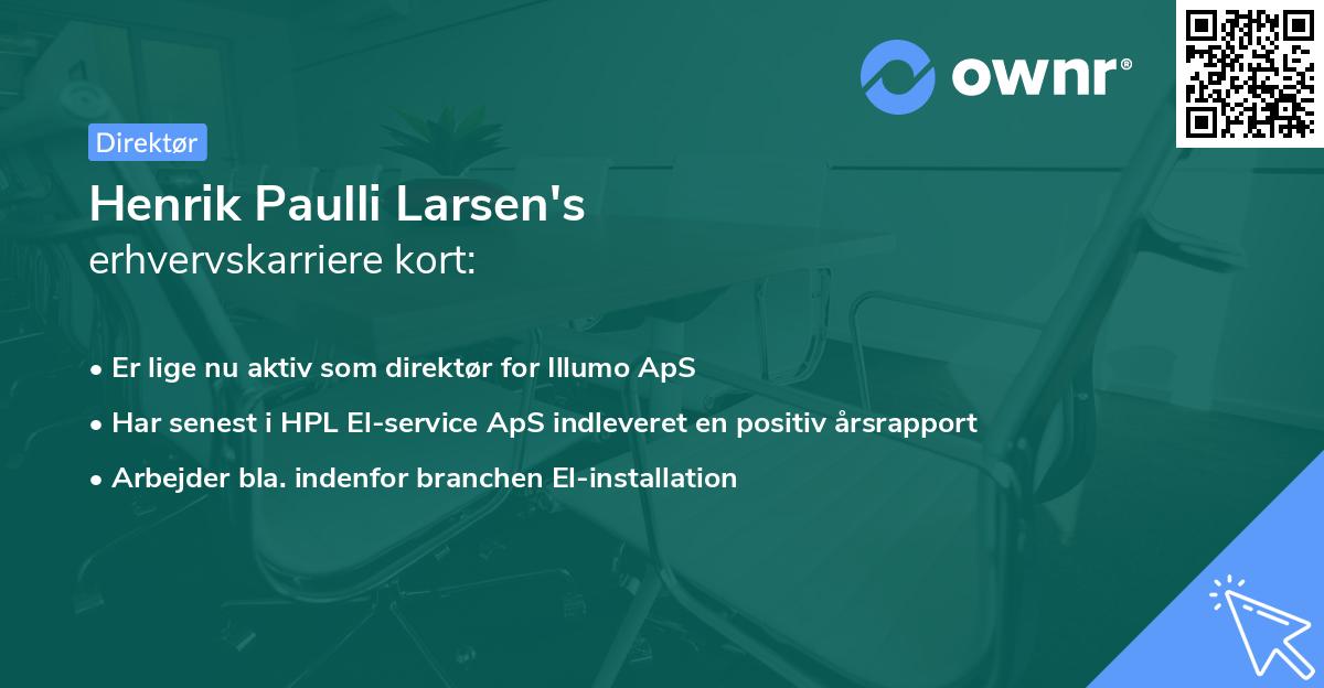 Henrik Paulli Larsen's erhvervskarriere kort