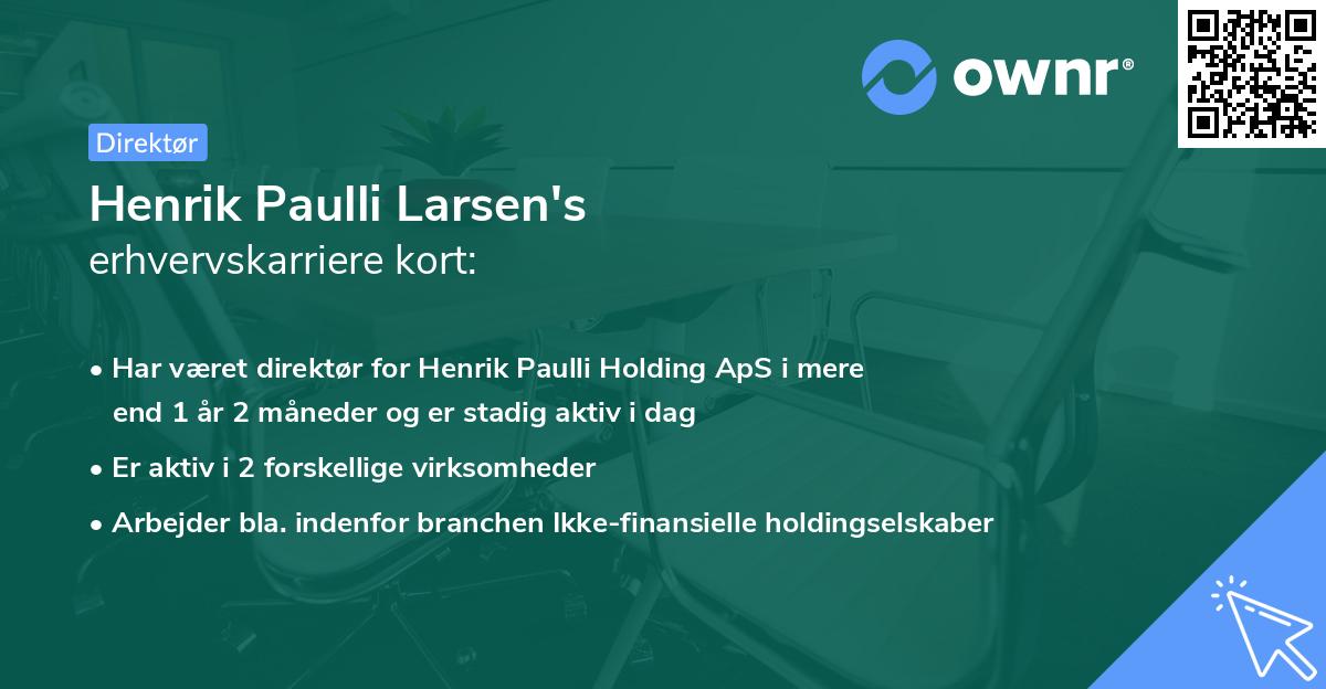 Henrik Paulli Larsen's erhvervskarriere kort
