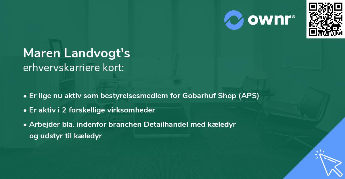 Maren Landvogt's erhvervskarriere kort