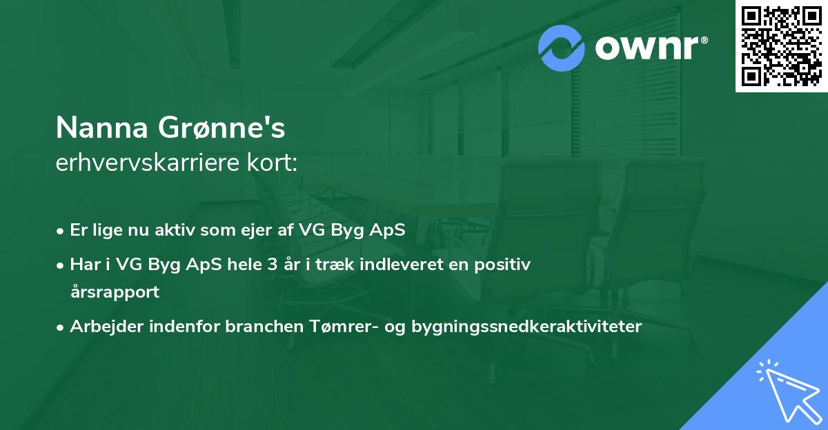 Nanna Grønne's erhvervskarriere kort