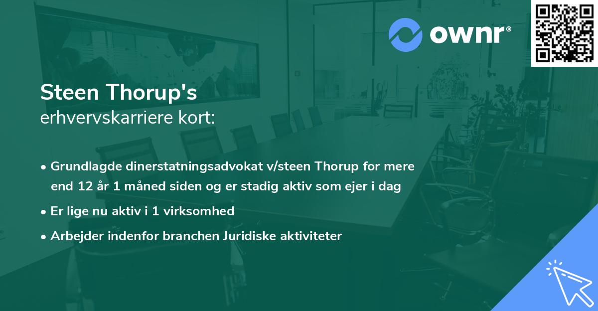 Steen Thorup's erhvervskarriere kort