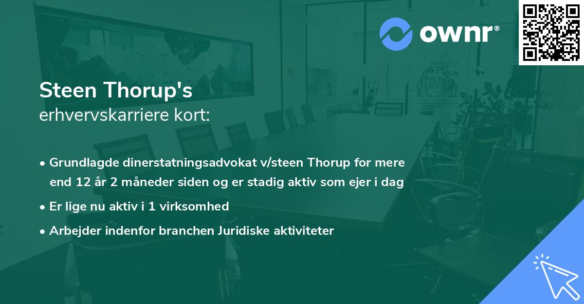 Steen Thorup's erhvervskarriere kort