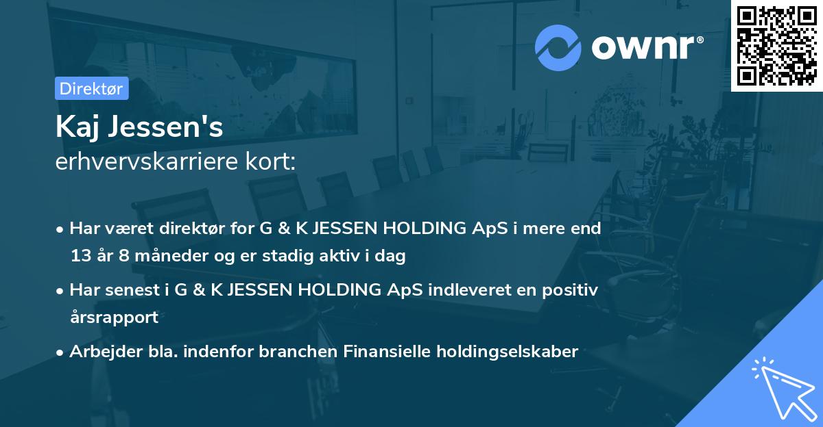 Kaj Jessen's erhvervskarriere kort