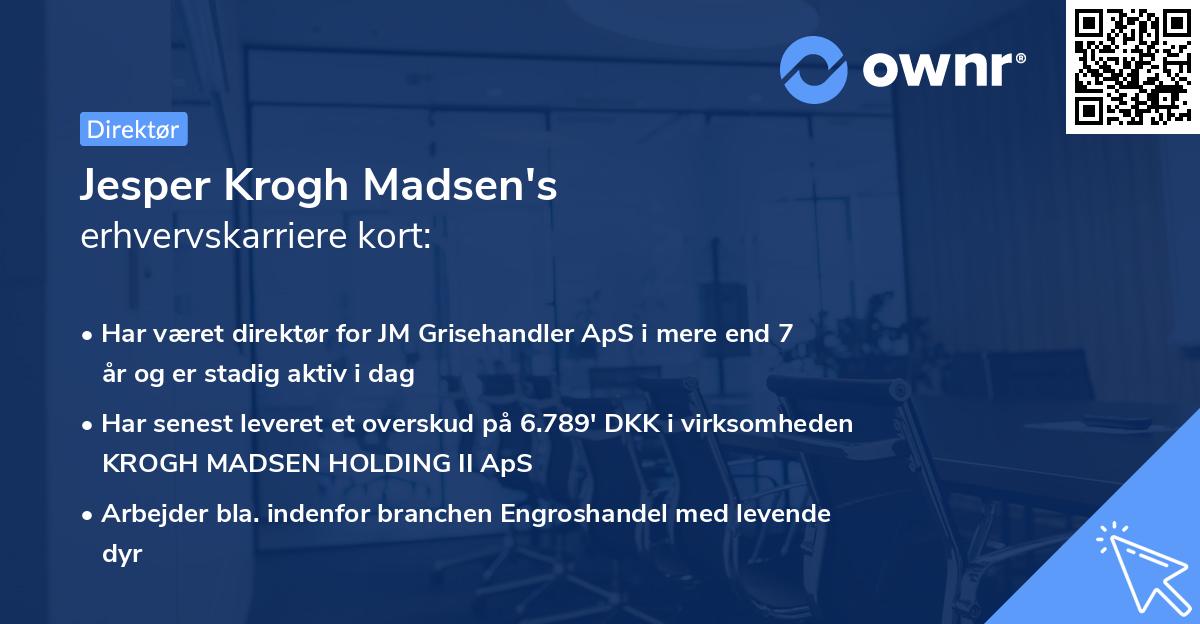 Jesper Krogh Madsen's erhvervskarriere kort