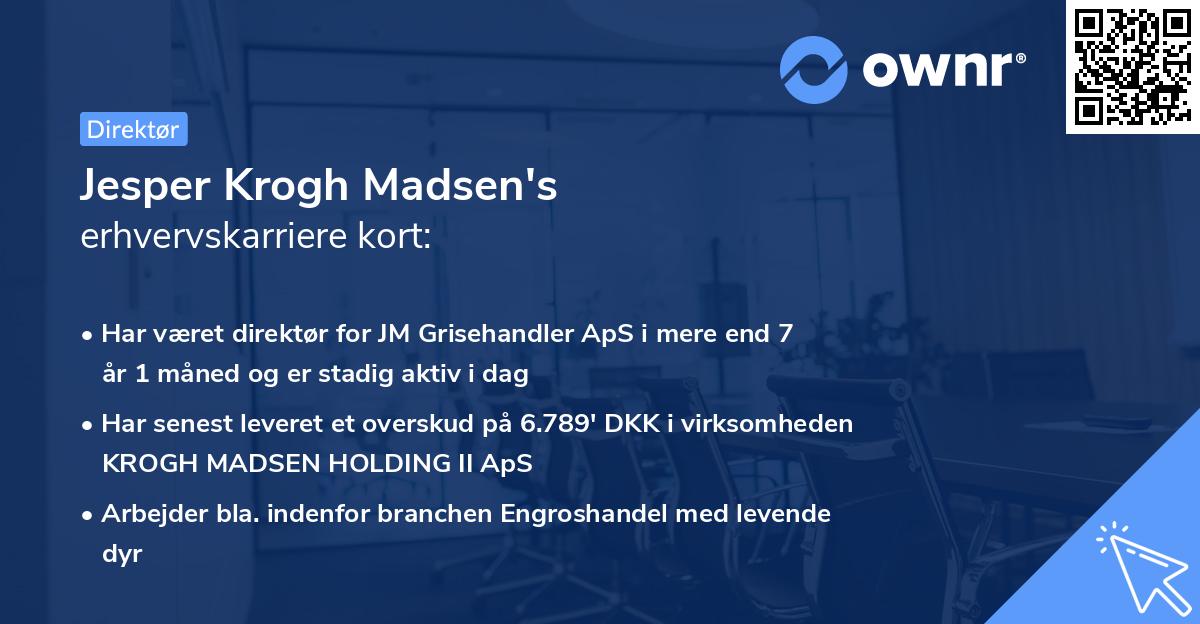 Jesper Krogh Madsen's erhvervskarriere kort