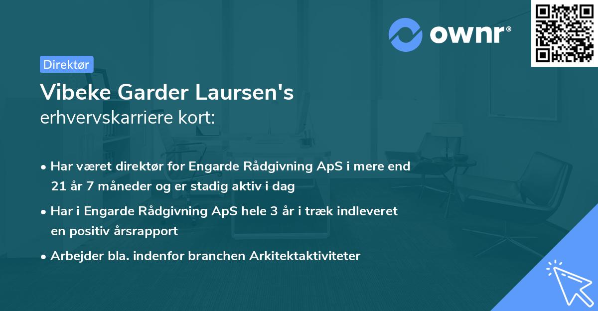 Vibeke Garder Laursen's erhvervskarriere kort