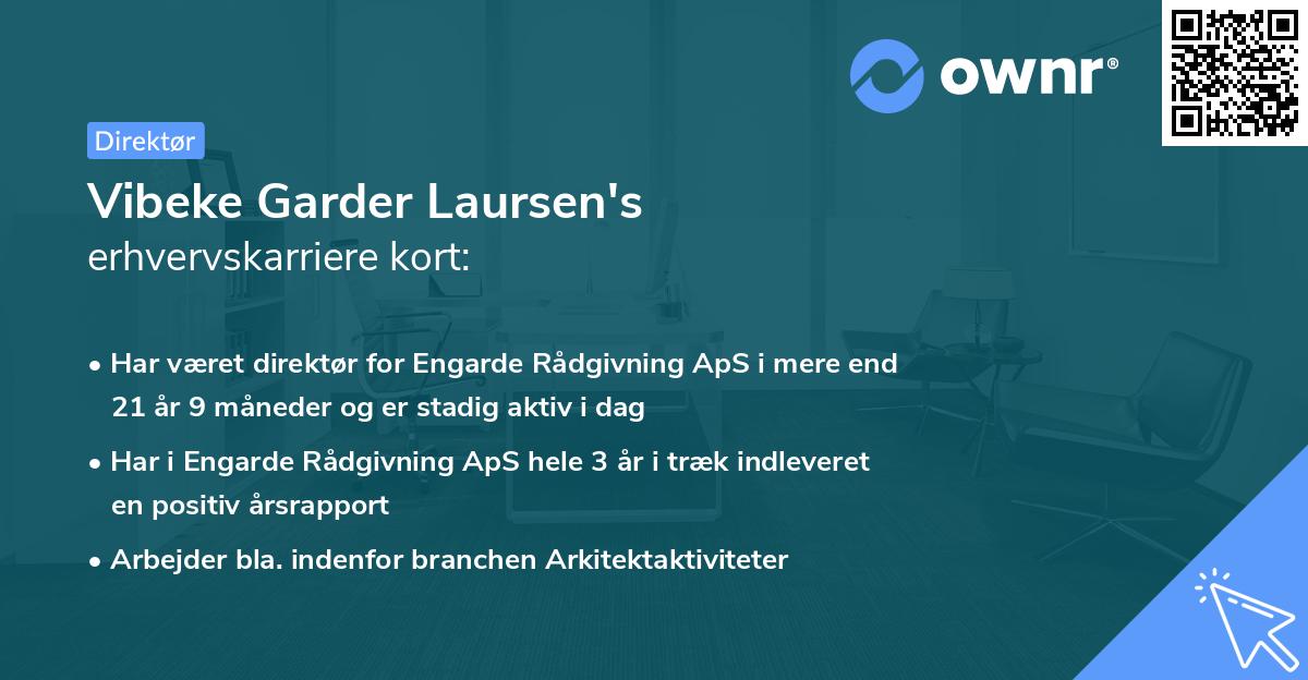 Vibeke Garder Laursen's erhvervskarriere kort