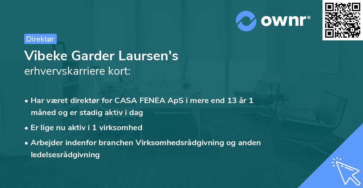 Vibeke Garder Laursen's erhvervskarriere kort