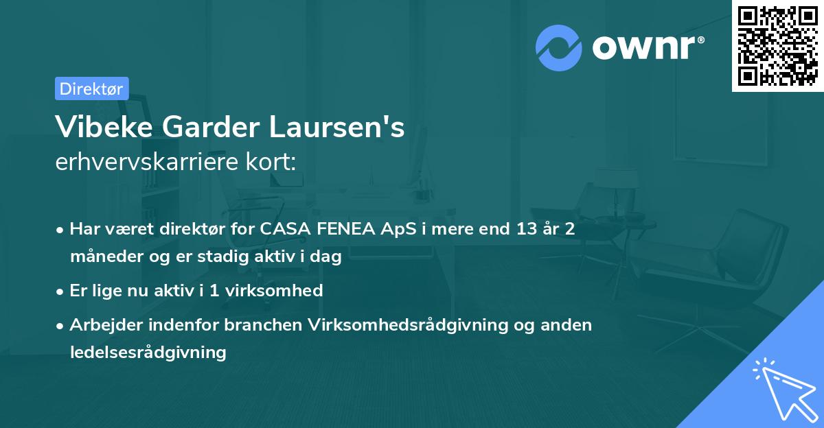 Vibeke Garder Laursen's erhvervskarriere kort