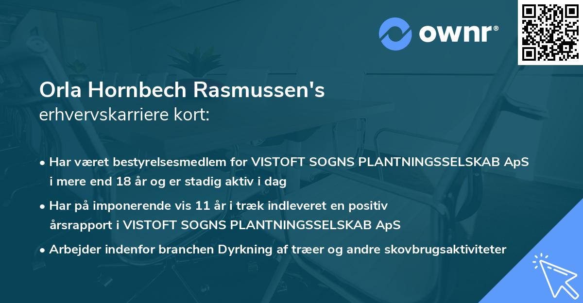 Orla Hornbech Rasmussen's erhvervskarriere kort