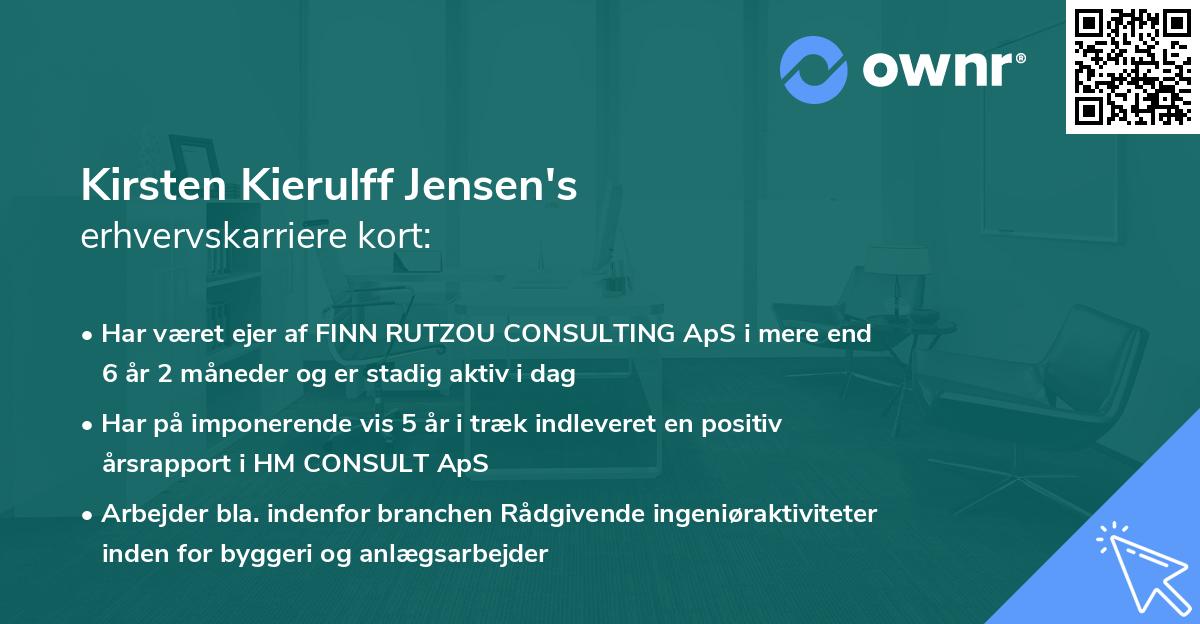Kirsten Kierulff Jensen's erhvervskarriere kort