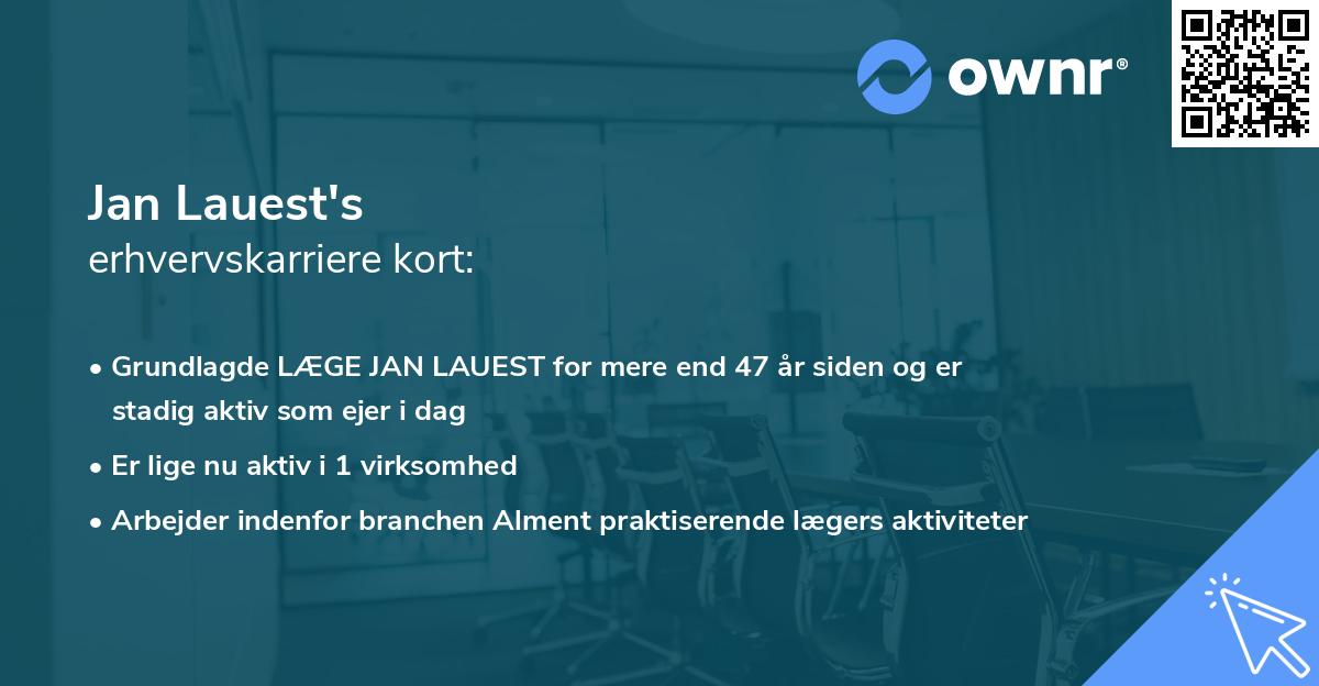 Jan Lauest's erhvervskarriere kort