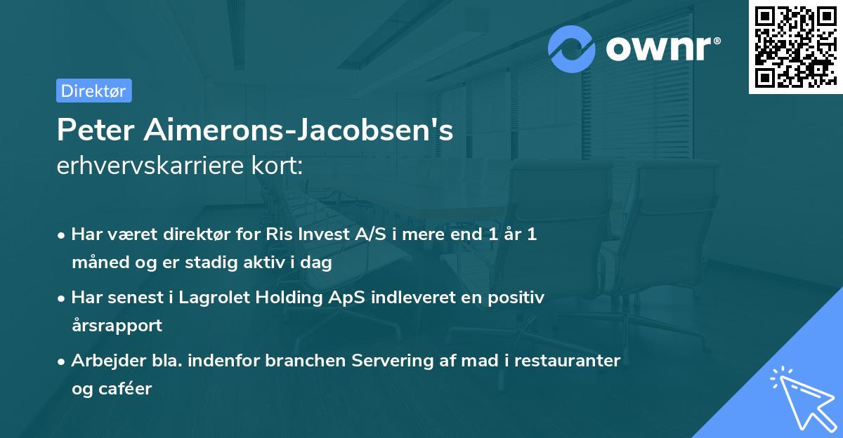 Peter Aimerons-Jacobsen's erhvervskarriere kort