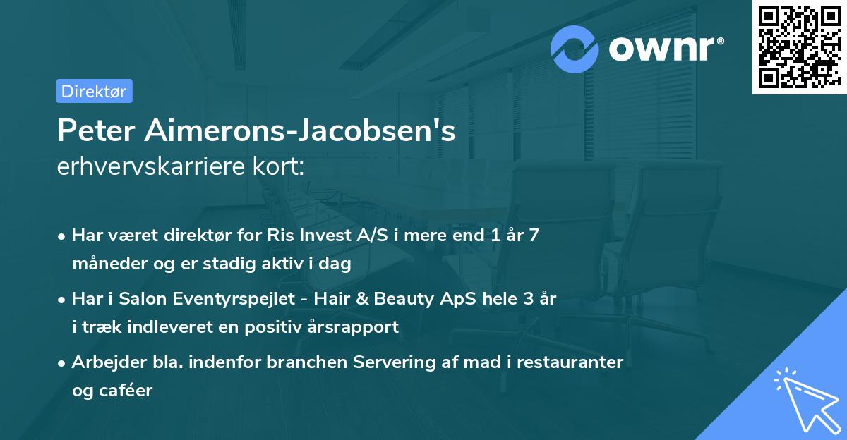 Peter Aimerons-Jacobsen's erhvervskarriere kort