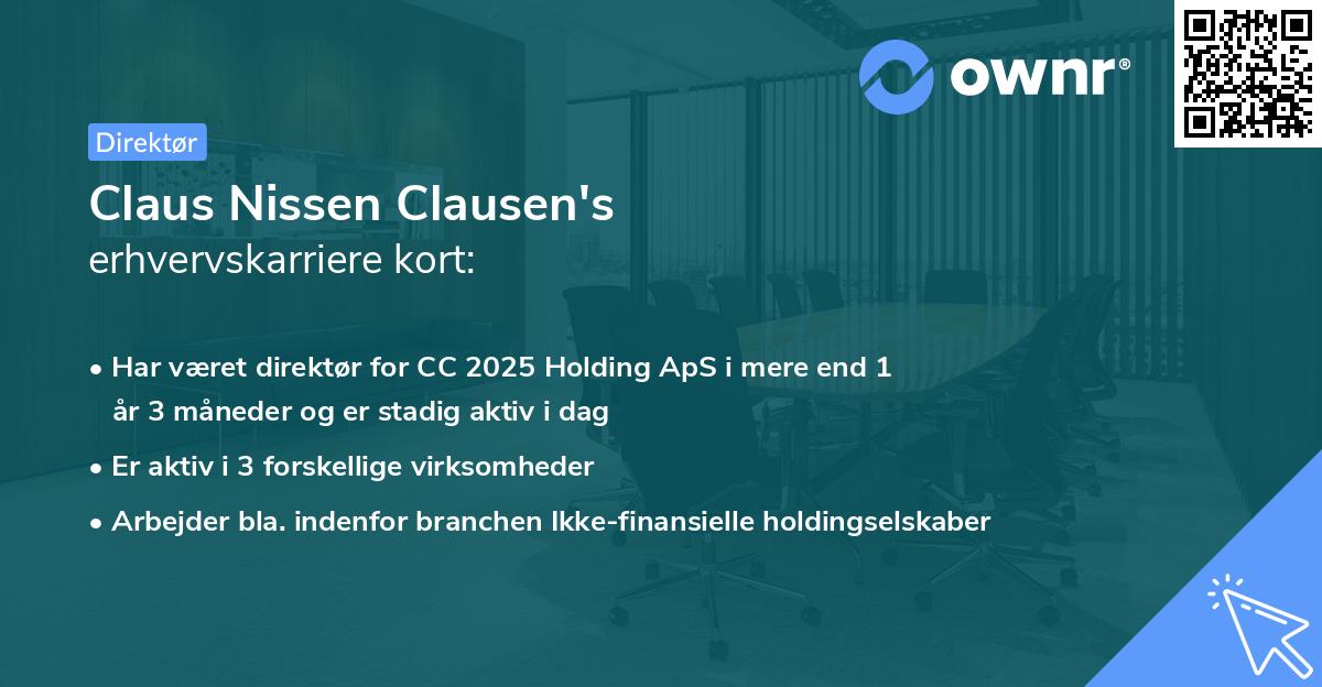 Claus Nissen Clausen's erhvervskarriere kort