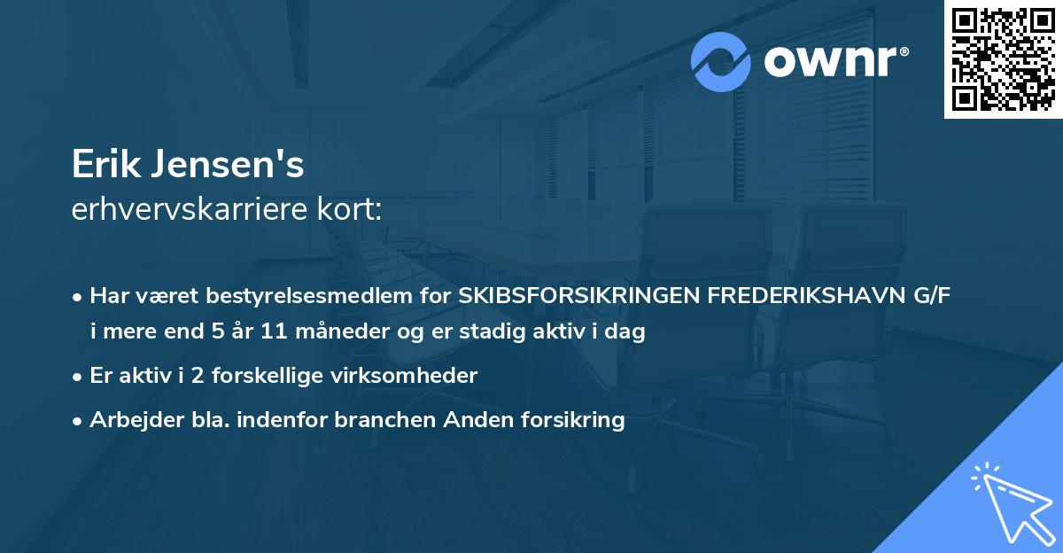 Erik Jensen's erhvervskarriere kort