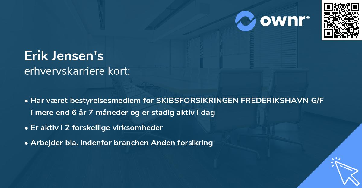 Erik Jensen's erhvervskarriere kort