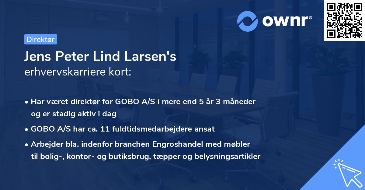 Jens Peter Lind Larsen's erhvervskarriere kort