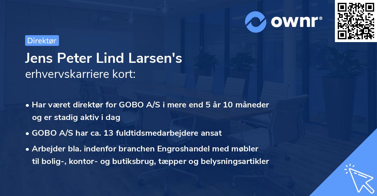 Jens Peter Lind Larsen's erhvervskarriere kort