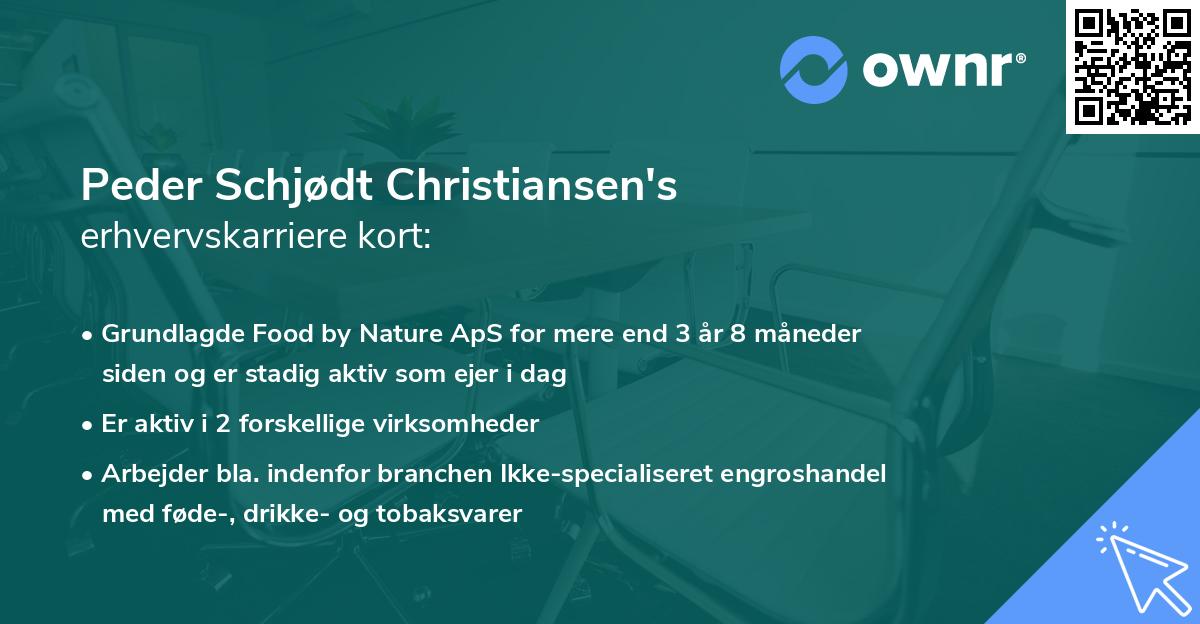 Peder Schjødt Christiansen's erhvervskarriere kort