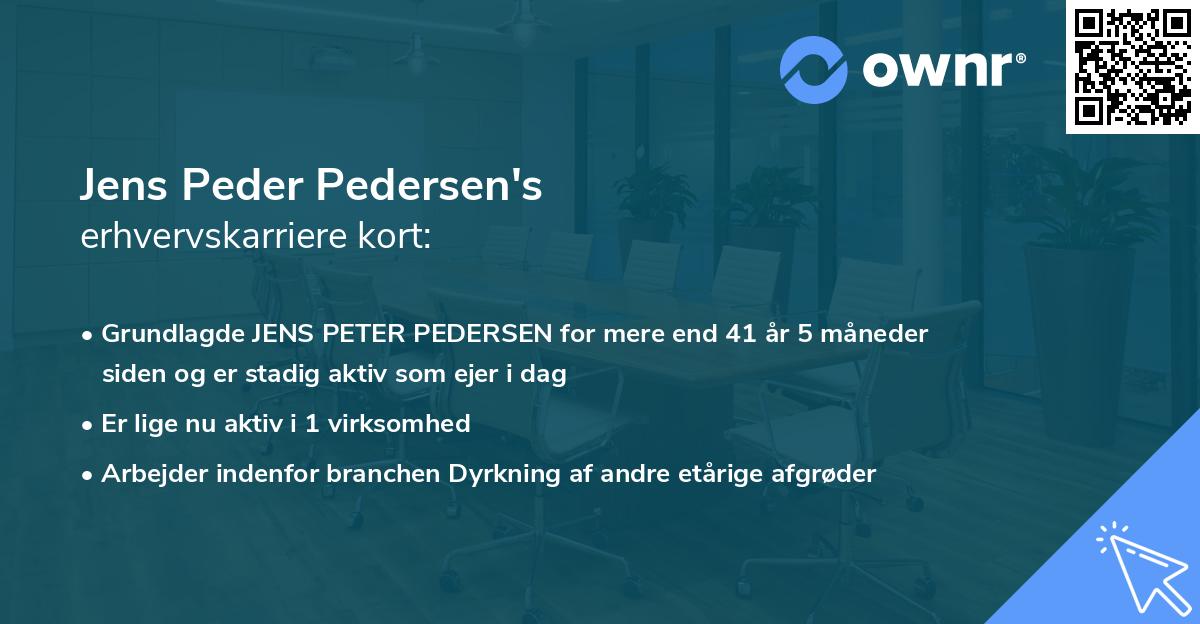 Jens Peder Pedersen's erhvervskarriere kort