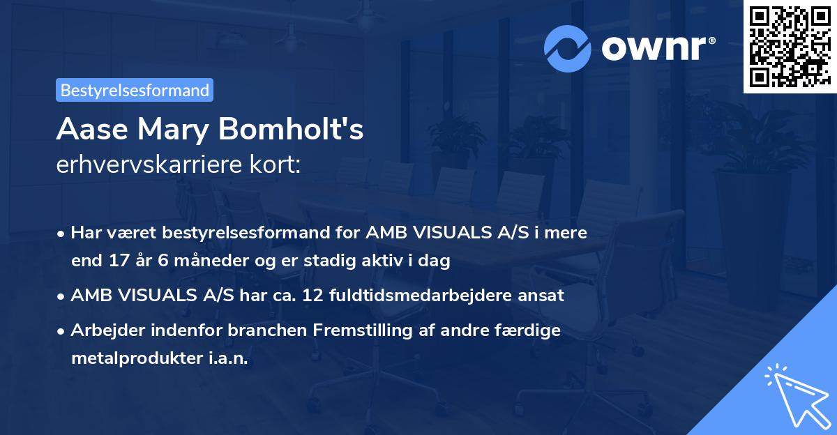 Aase Mary Bomholt's erhvervskarriere kort