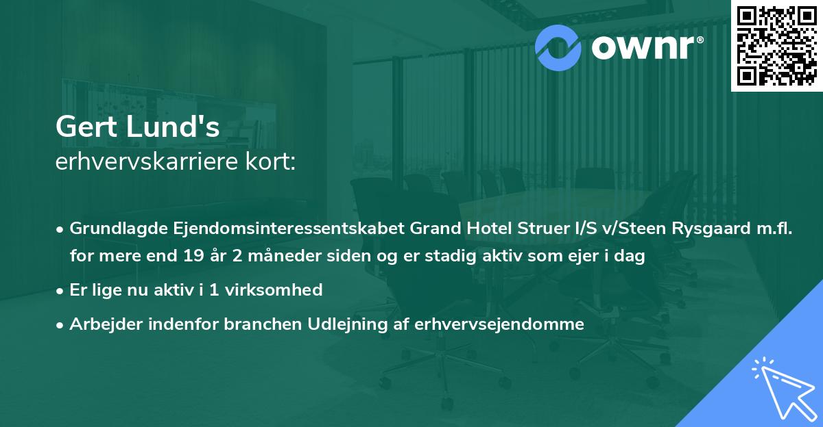 Gert Lund's erhvervskarriere kort