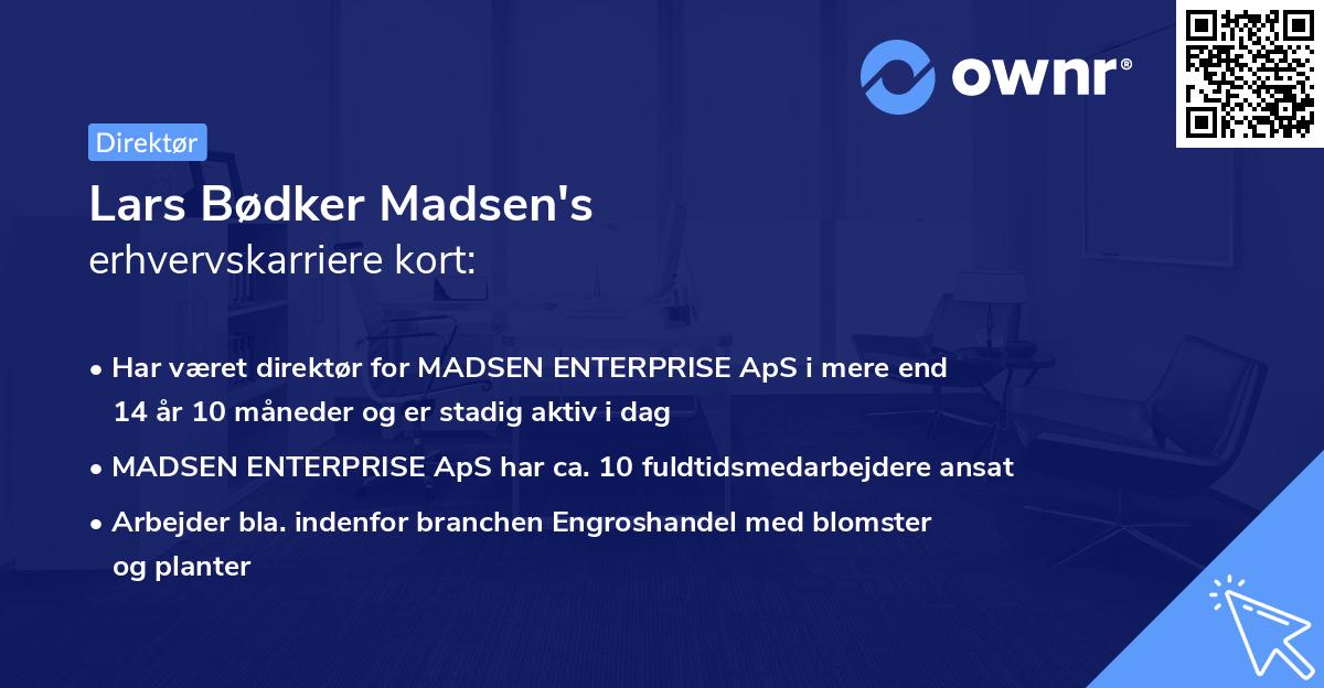 Lars Bødker Madsen's erhvervskarriere kort