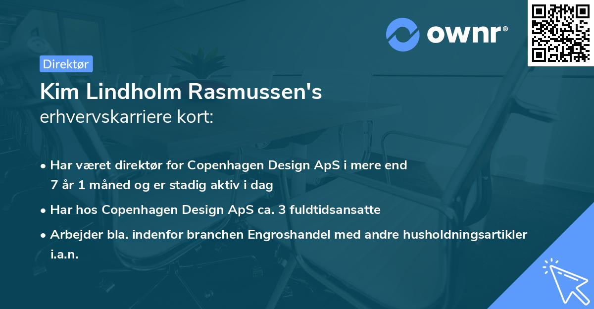 Kim Lindholm Rasmussen's erhvervskarriere kort