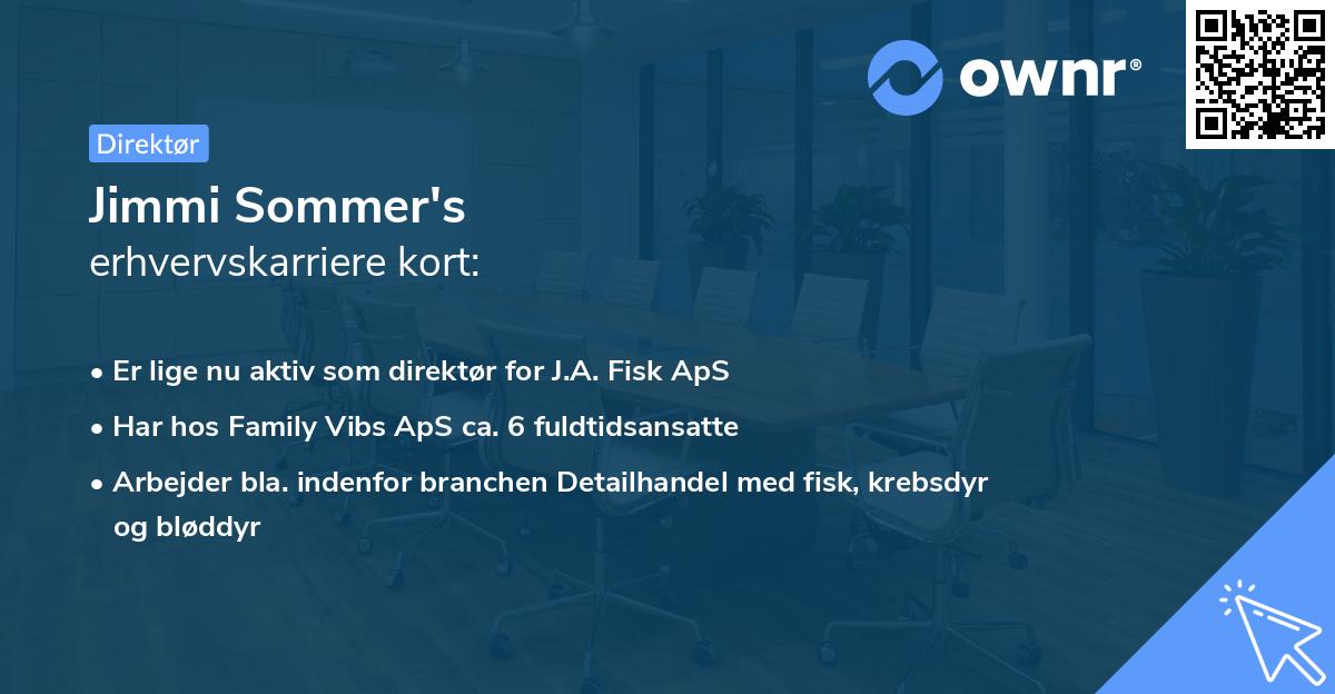 Jimmi Sommer's erhvervskarriere kort