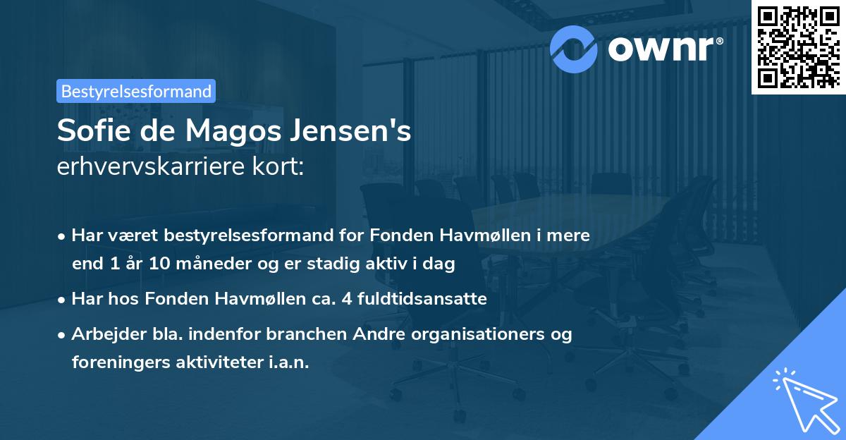 Sofie de Magos Jensen's erhvervskarriere kort