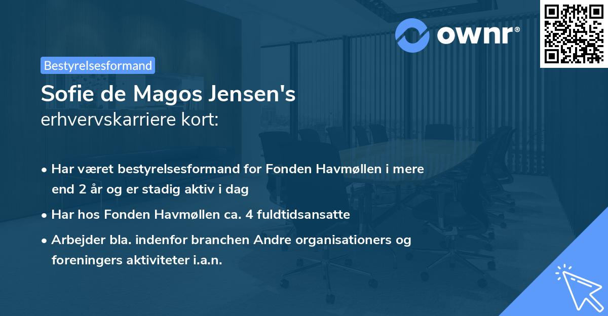 Sofie de Magos Jensen's erhvervskarriere kort