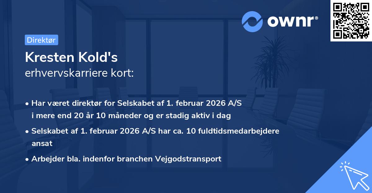 Kresten Kold's erhvervskarriere kort