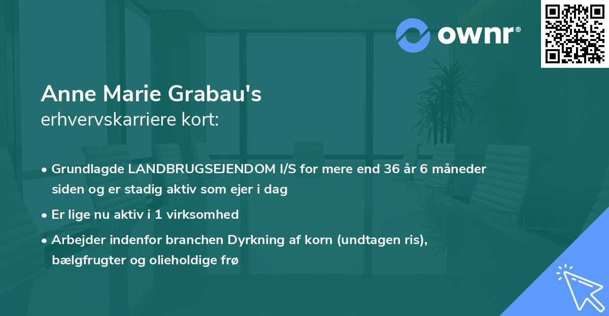 Anne Marie Grabau's erhvervskarriere kort