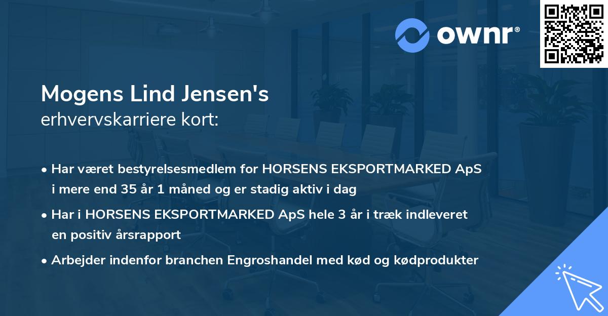 Mogens Lind Jensen's erhvervskarriere kort