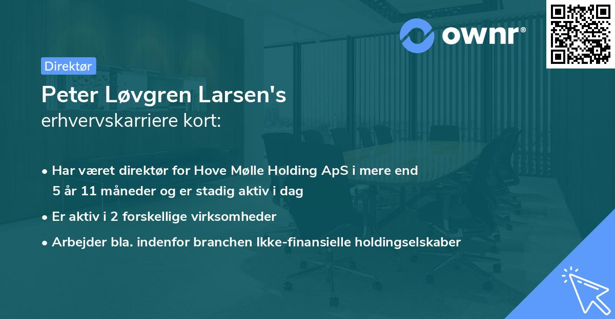 Peter Løvgren Larsen's erhvervskarriere kort