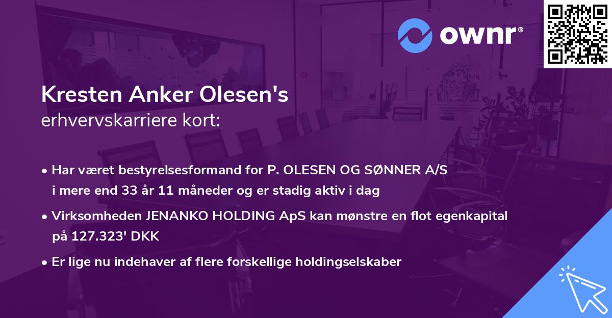 Kresten Anker Olesen's erhvervskarriere kort