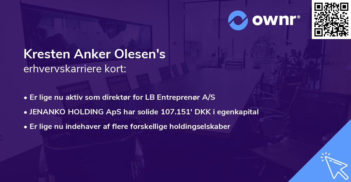 Kresten Anker Olesen's erhvervskarriere kort