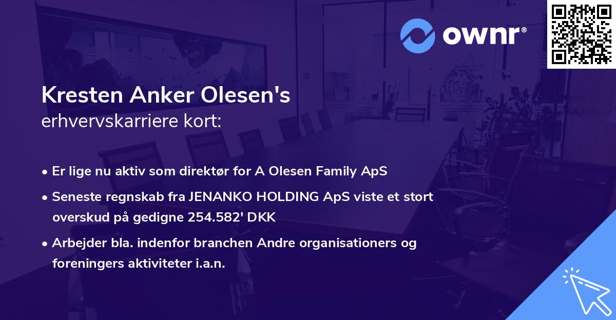 Kresten Anker Olesen's erhvervskarriere kort