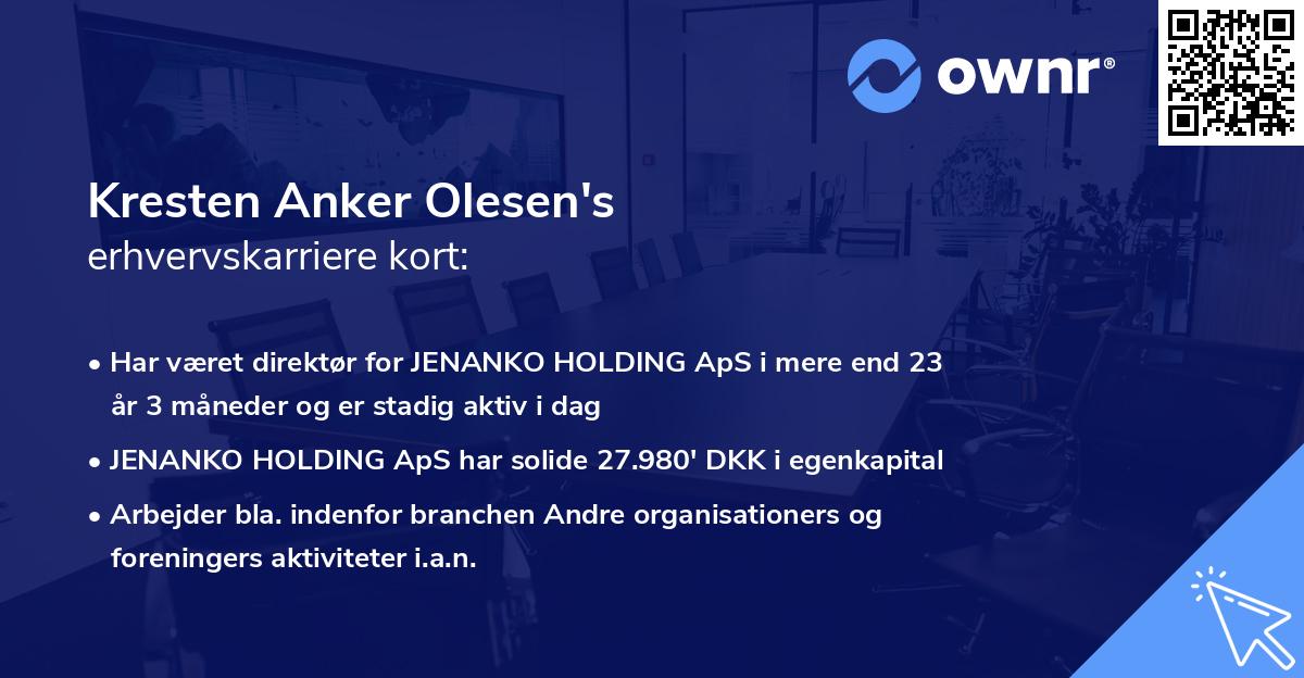 Kresten Anker Olesen's erhvervskarriere kort