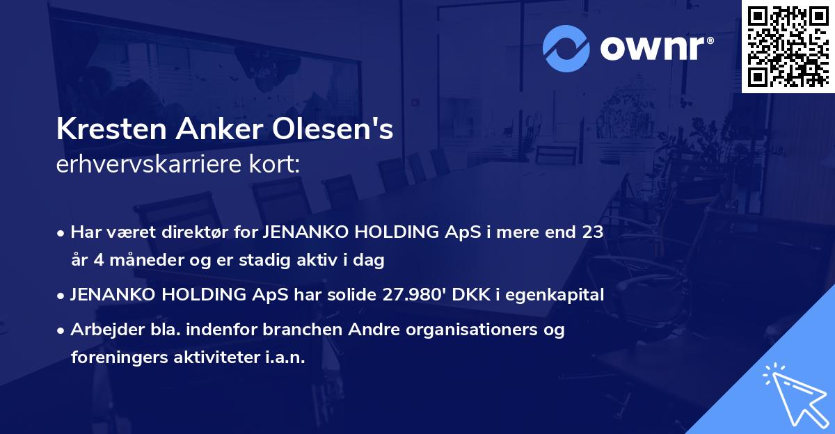 Kresten Anker Olesen's erhvervskarriere kort