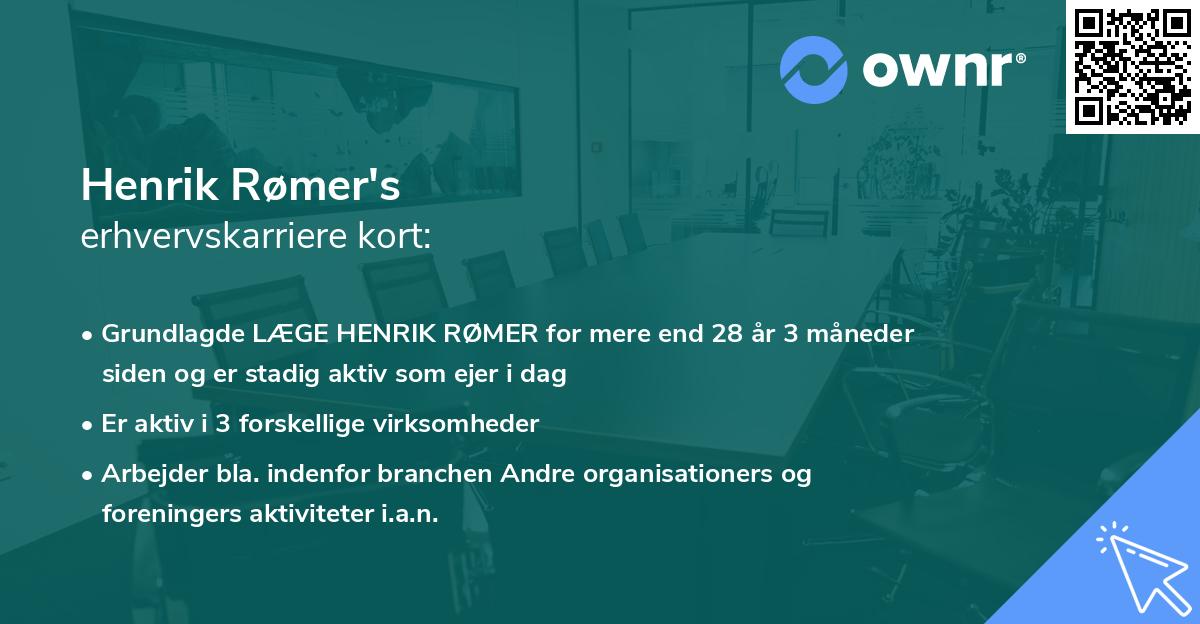 Henrik Rømer's erhvervskarriere kort