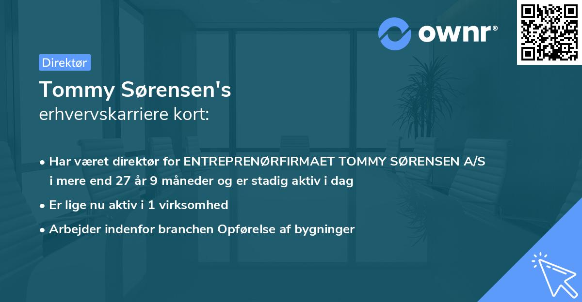 Tommy Sørensen's erhvervskarriere kort