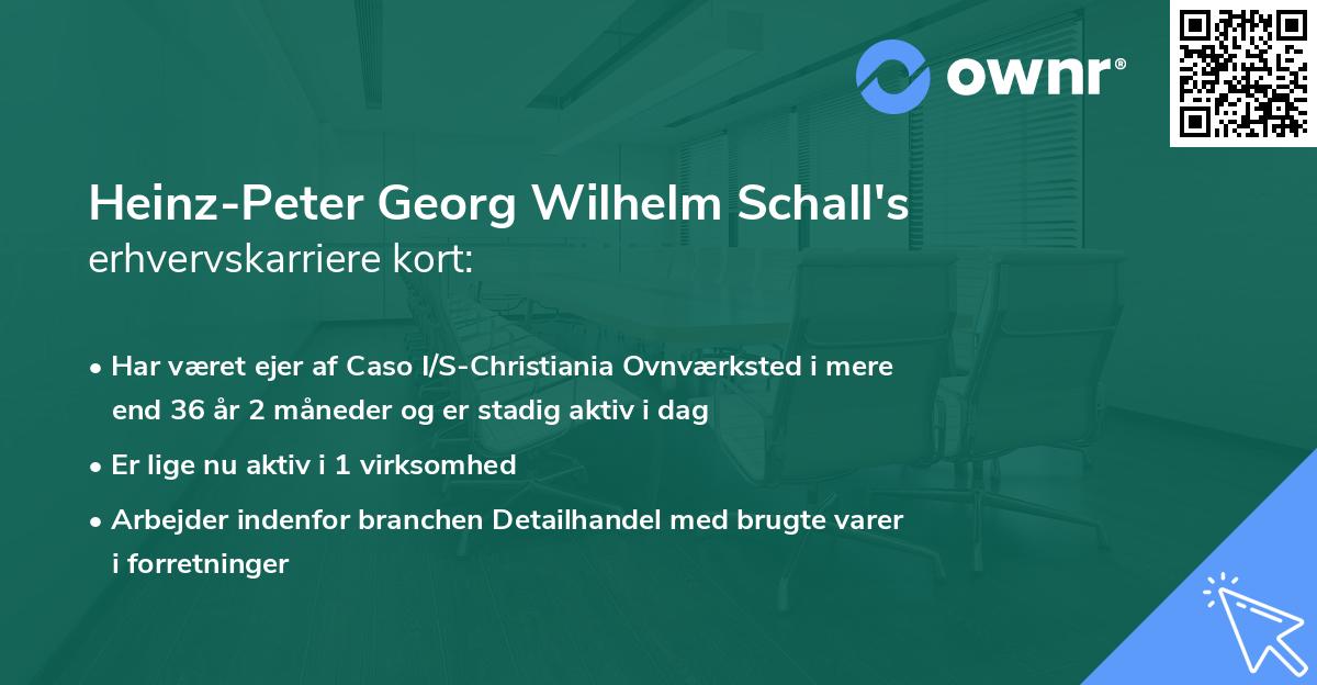Heinz-Peter Georg Wilhelm Schall's erhvervskarriere kort