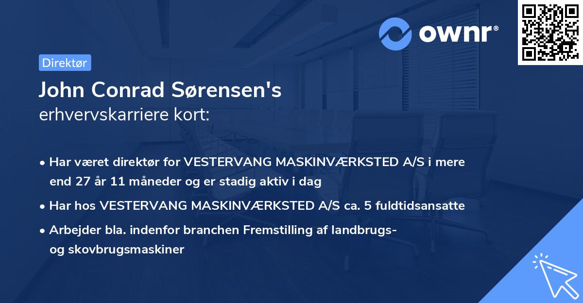 John Conrad Sørensen's erhvervskarriere kort