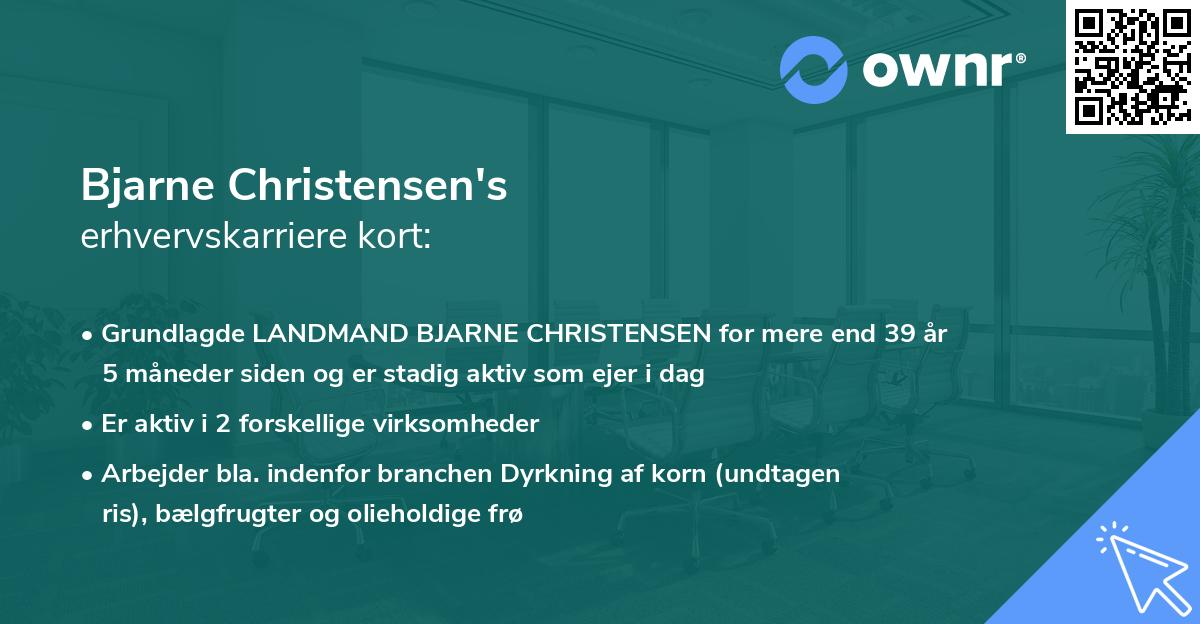 Bjarne Christensen's erhvervskarriere kort