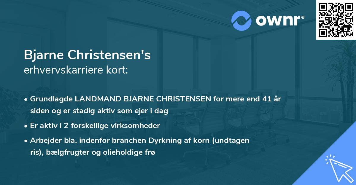 Bjarne Christensen's erhvervskarriere kort